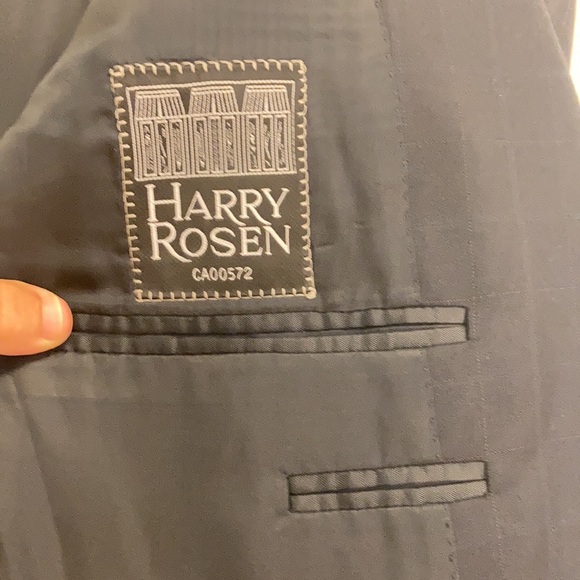 Canali Harry Rosen Navy Blue Windowpane Suit Jacket Size EU 52C US 42S - Picture 8 of 12